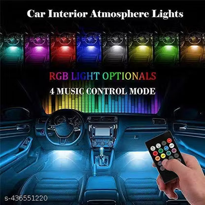 RGB Car Interior Decorative Light Floor Atmosphere Strip Light Car Under Dash Interior LED Lighting Pack of 1 )
