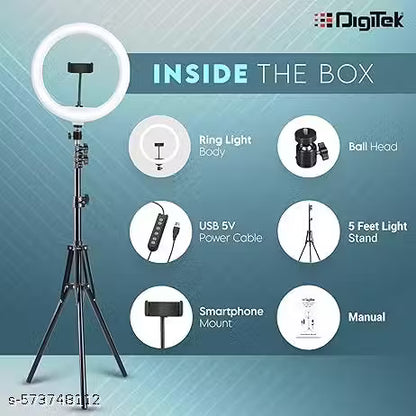 Buy 10 Inch LED Ring Light with Tripod – Dimmable, 3 Colour Modes for YouTube & Makeup