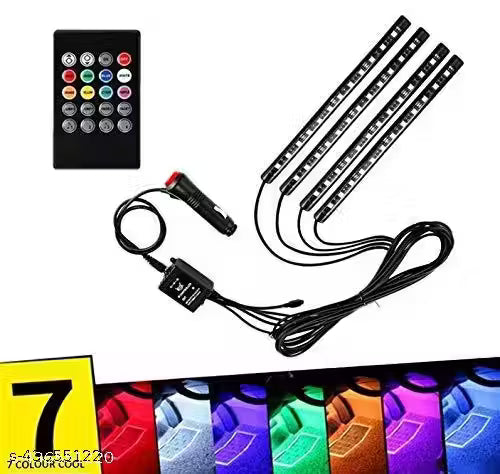 RGB Car Interior Decorative Light Floor Atmosphere Strip Light Car Under Dash Interior LED Lighting Pack of 1 )