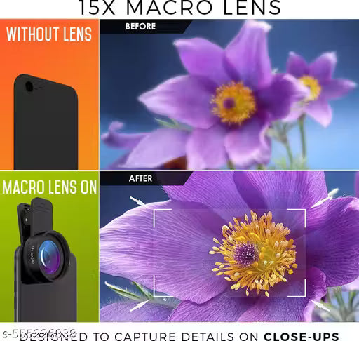 0.45x Wide Angle + Macro Lens for Mobile – Capture Stunning Close-Ups & Landscapes