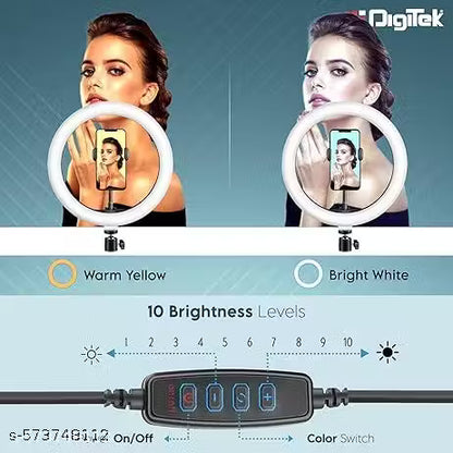 Buy 10 Inch LED Ring Light with Tripod – Dimmable, 3 Colour Modes for YouTube & Makeup