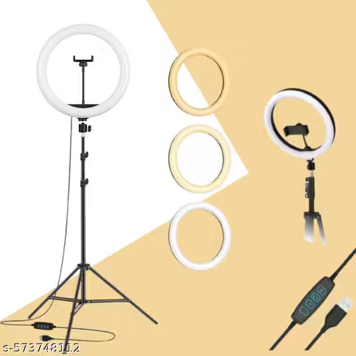 Buy 10 Inch LED Ring Light with Tripod – Dimmable, 3 Colour Modes for YouTube & Makeup